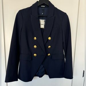 Express navy blue balmain blazer NWT
